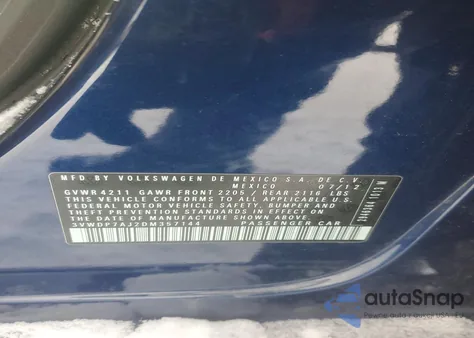 2013 Volkswagen Jetta Se z USA, uszkodzony, nr VIN 3VWDP7AJ2DM357144